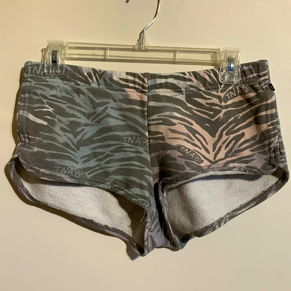 TNA zebra multi colour shorts size small